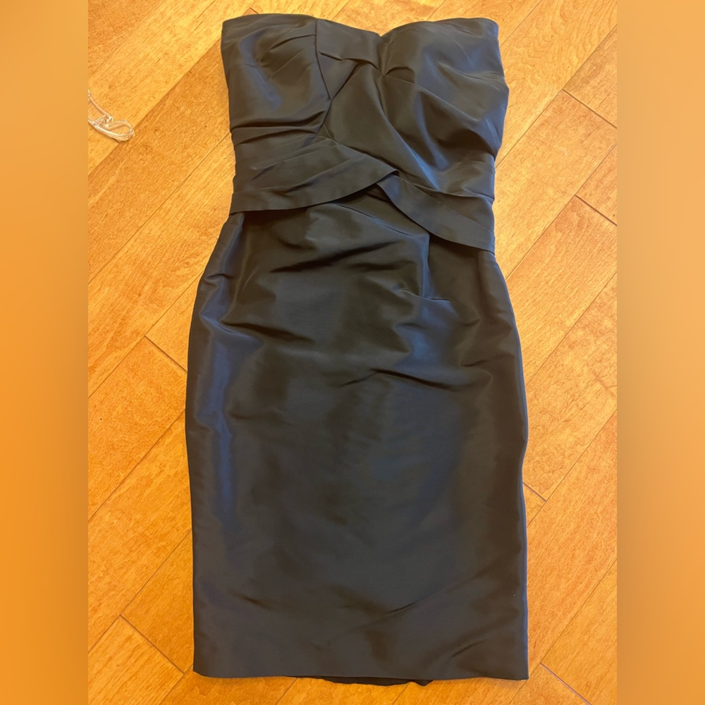 Ports 1961 Black Strapless Silk Cocktail dress nwot